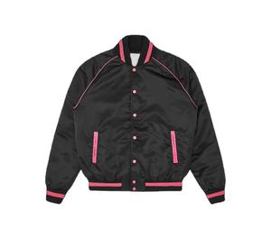 Custom Varsity Embroidered <b>Quilted</b> Lined Men Custom Baseball Bomber Varsity Satin <b>Jacket</b> For Men's 100% Polyester - Product Image 4