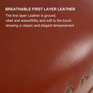 26\" Counter Height Cow Top Leather <b>Wooden</b> <b>Bar</b> <b>Stools</b> 180 Swivel Chair for Home Kitchen 180 Degrees Swivel Barstools Chair - Product Image 4