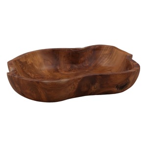 Carved Wooden Bowl Minimalist Design for Dining Table Decoration and Food Serving - Product Image 1