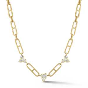 Pear Marquise Round Cut Lab Grown Diamond Necklace 14K 18K Solid Gold Multi Shape Paperclip Bridal Statement Unique Chain <b>Choker</b> - Product Image 6