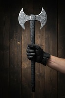 Hache à double lame de qualité industrielle Soul Forge Crafts, en acier à haute teneur en carbone, tête de tomahawk tactique, manche en caoutchouc, pour la survie