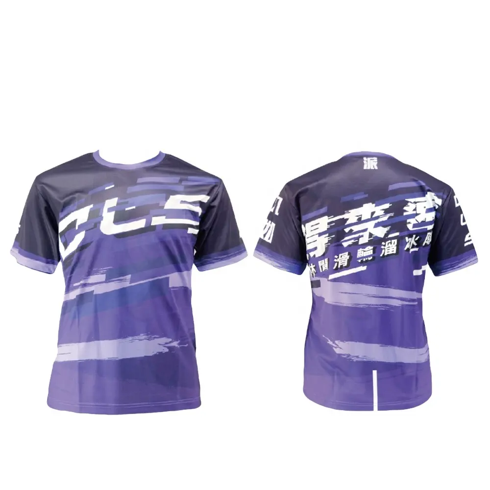 Camisetas de 100% poliéster por sublimación unisex, camisetas con impresión digital, Camiseta de cuello redondo personalizada, ropa deportiva para mujer