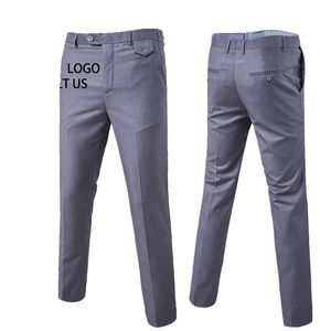 Pantalon de Costume Décontracté Homme Tendance de Qualité Supérieure, Coupe Droite, Taille Moyenne, Fermeture Éclair, Tissu Peigné, Coupe Ajustée, Idéal pour le Travail et les Affaires, Vente en Gros - Product Image 1