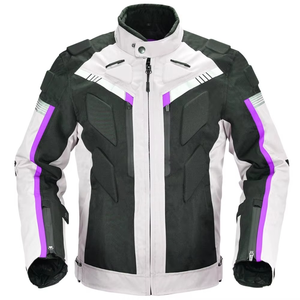 บริการ OEM สีตัดกันตามสั่ง ผลิตภัณฑ์แบรนด์ใหม่ ป้องกันการเสียหาย เสื้อแจ็คเก็ตนิรภัยสำหรับขับขี่มอเตอร์ไซค์สำหรับผู้ชาย ระบายอากาศได้ดี ผลิตจากหนัง - Product Image 6