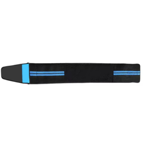 Genouillère de musculation réglable noire et bleue à rayures, respirante, avec fermeture auto-agrippante, unisexe, pour le soutien sportif - Product Image 3