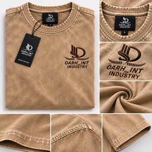 T-shirt vintage délavé pour homme grande taille OARH_INT INDUSTRY, manches courtes, col rond, streetwear, t-shirt graphique - Product Image 6