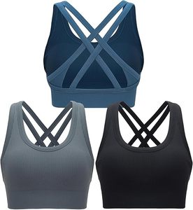 Soutien-gorge de sport sans coutures personnalisé à dos nageur, maintien élevé, pour yoga, gym, entraînement, pour femmes, 250 GSM, anti-humidité - Product Image 2