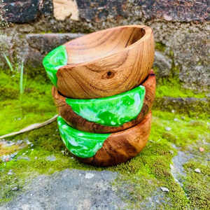 Bol en bois de manguier et résine 100 % écologique, vente en gros, très demandé, pour la maison, les hôtels et les restaurants. - Product Image 1