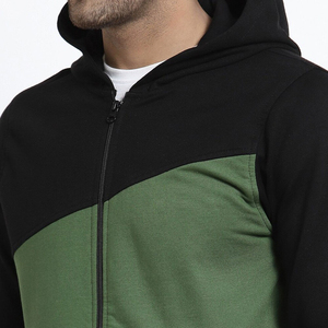 Sudadera con capucha premium para hombre con cremallera frontal, bloques de color, capucha con cordón, bolsillo canguro y puños acanalados. Ideal para ropa deportiva, gimnasio y uso universitario. - Product Image 4