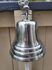 Campana de Barco de Latón de 20 mm para Montar en la Pared, Acabado Pulido, Adorno de Jardín para Exteriores, Resistente a la Intemperie, Campana de Puerta Náutica Tradicional - Product Image 4
