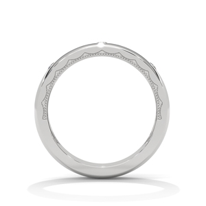 Bague de mariage en diamant de laboratoire, or blanc, alliance trilogie, taille brillant rond, bijoux d'anniversaire pour femme - Product Image 3