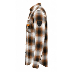 Chemises en flanelle décontractées pour hommes, respirantes, écologiques, à motif floral, effet vieilli, col montant, 100% fibre de bambou, manches longues, 220g - Product Image 4