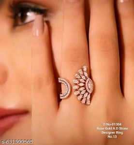 Luxury 14k Gold Diamond <b>Ring</b> Women's Marquise and round Cut Natural Stone Wedding Jewelry Fashion Statement Piece - Product Image 3
