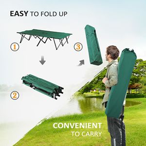 2-Person Portable Folding Camp Cot for Adults 50-Inch Green Elevated Camping <b>Bed</b> with Carry <b>Bag</b> for Outdoor Use - Product Image 4