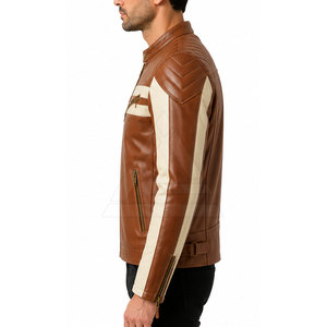 Chaqueta de motociclista para hombre con elegante diseño de cuello alto y materiales duraderos para viajes por carretera y looks casuales. - Product Image 6