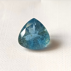 Aigue-marine naturelle facettée taille cœur 4,35 carats, pierre précieuse bleue 11x11x6,8mm pour la fabrication de bagues - Product Image 4