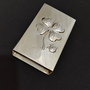 Étui de boîte d'allumettes en laiton personnalisé, logo en relief, support métallique de luxe, conception, taille et forme sur mesure, fabricant OEM - Product Image 2
