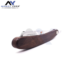 Wholesale Walnut Wood Handle <b>Swing</b> Lock Barber Straight Razor Genuine Natural Wood Grip Stainless Steel Blade for Men Manual Sha - Product Image 5