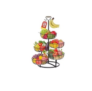 High Quality Modern Metal <b>Wire</b> Banana Holder Circle Shape <b>Hanging</b> Fruit Stand Storage <b>Basket</b> - Product Image 3