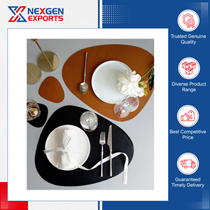 Top Supplier & Exporter Selling Best Quality Irregular Shape PU Leather Dining <b>Table</b> Mat Coaster Available in Bulk Quantity - Product Image 2