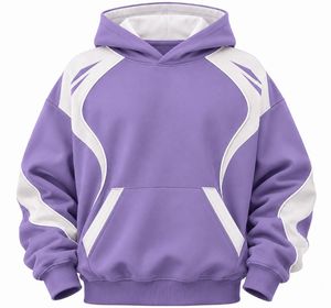 <b>Men's</b> Green <b>White</b> Color Blocking Hooded <b>Sweatshirt</b> Oversized Casual French Terry Pullover Hoodie Regular Fit Autumn Style - Product Image 4