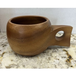 Wooden Coffee <b>Cup</b> Acacia Tea Mug Polished Handle <b>Cup</b> for Restaurant <b>Camping</b> Gift Use - Product Image 1