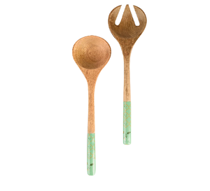 Ensemble de cuillères de service en bois, fabrication indienne, design élégant, prix de gros, vente en promotion - Product Image 1