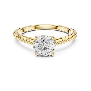 Bague de fiançailles solitaire en moissanite ronde, bague de mariage, bague de demande en mariage, bague pour femme à porter au quotidien, bague cadeau d'anniversaire - Product Image 3