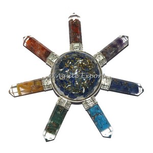 หินอัญมณีกึ่งมีค่าเครื่องกำเนิดพลังงานดินสอจักระออร์แกนสำหรับการป้องกัน EMF หินโมราคริสตัลสไตล์ความรัก - Product Image 3