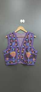 Veste courte bohème en velours brodé Suzani, coton respirant, motif floral, pour femmes, meilleur prix - Product Image 5