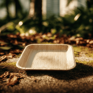 Assiette carrée jetable en feuille de palmier écologique de 20 x 20 cm - Product Image 2