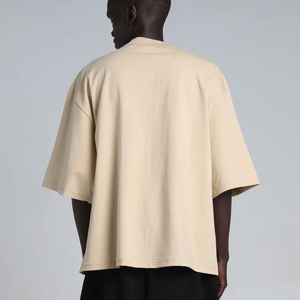 Camiseta de Manga Corta para Hombre, Cuello Redondo, Color Sólido, Corte Holgado, 100% Algodón Jersey, Tejido Liso, Largo Regular - Product Image 4