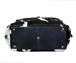 Sac de voyage en cuir véritable personnalisé, grand format, motif en poils de vache, fermeture à glissière, logo personnalisé, écologique, durable, pour hommes - Product Image 6