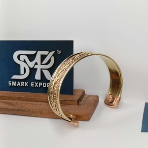 Luxury Metal Craft Magnetic Copper Cuff <b>Bangle</b> Multi Layer Braided Chain Two Tone Adjustable Open Bracelet Metal Crafts - Product Image 2