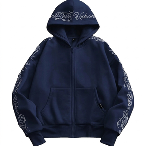 Sudadera con Capucha de Cuerno de Diablo Negro |   Sudadera estilo Y2K Punk Goth Streetwear |   Estampado tribal blanco con diseño de llamas en las mangas |   Sudadera extragrande de estilo estético - Product Image 3