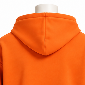 <b>Orange</b> <b>Mens</b> Zip Front <b>Hoodie</b> Chenille Letter Applique Heavyweight Fleece Oversized Casual Streetwear Sweatshirt with Kangaroo - Product Image 4