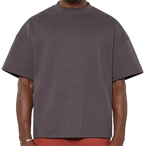 Camiseta Informal Extra Grande de la Mejor Calidad, Diseño Sólido, Transpirable, de Peso Pesado, con Logotipo Personalizado, 100% Algodón para Hombre - Product Image 5