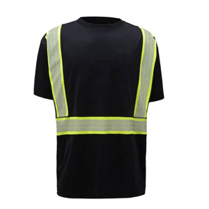 Camiseta de Seguridad de Manga Corta Unisex Personalizada, Tejida en Poliéster/Algodón, con Cinta Reflectante, para Trabajo de Construcción, Venta Caliente - Product Image 5