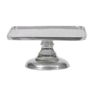 Moderno Soporte Cuadrado para Pastel de Aluminio Plateado con Base de Pedestal para Bodas, Fiestas y Exhibición de Postres en Buffet a un Precio Excelente - Product Image 1