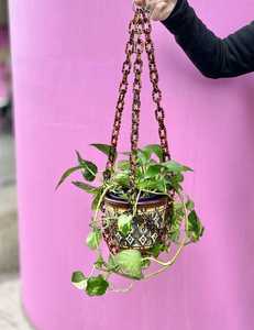 Chaîne décorative en résine à motif marbré pour sculpture murale d'intérieur, ornement esthétique moderne pour la décoration du salon - Product Image 5