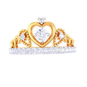 Bague de princesse en or de luxe avec couronne en forme de cœur pour femmes, bijoux pour mariage et anniversaire, cadeau - Product Image 5