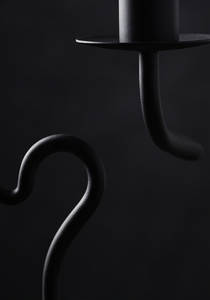 Porte-bougie conique en métal noir ondulé texturé, décoration de table, centre de table, vente en gros - Product Image 5