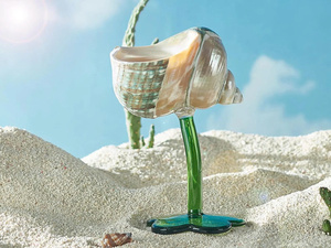 Copa de Vino Hecha a Mano con Conchas Marinas Naturales, Decoración Costera para Bodas en la Playa - Product Image 3