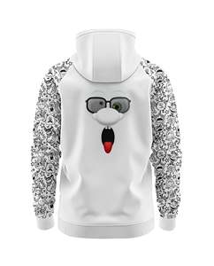 Fabricant OEM de streetwear : Sweats à capuche coupe et couture blanc et bleu ciel, 500 GSM, coupe ample, épaules tombantes - Product Image 5