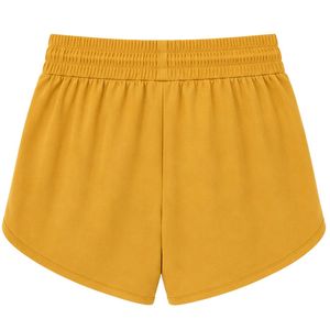 Shorts de sport jaune moutarde pour femmes, taille élastique avec cordon de serrage, pour la course, la gym, l'entraînement, décontractés, séchage rapide, vêtements de sport, personnalisables OEM - Product Image 2