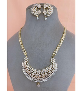 Stunning Best Quality <b>Gold</b> Plated Stones Look Necklace <b>Set</b> With <b>Earrings</b> for Wedding Festive Wear Collection For Women - Product Image 1