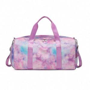 Bolsa de lona con estampado Galaxy, bolsa de poliéster para deporte, fitness, viajes y gimnasio con cierre de cremallera y asas rosas - Product Image 6
