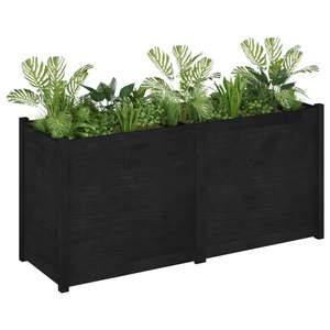 Grand pot de jardin en pin massif noir, durable, pour fleurs et plantes - Product Image 6