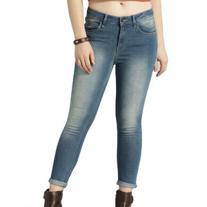 Pantalons en jean personnalisables pour femmes, bleu, skinny, respirants, cargo, logo personnalisé, conception sur mesure, logo OEM, grandes tailles, vente en gros - Product Image 1