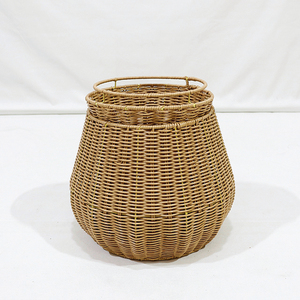 Rattan Pear Shaped <b>Storage</b> <b>Basket</b> with Lid Decorative Handwoven <b>Toy</b> Organizer - Product Image 4